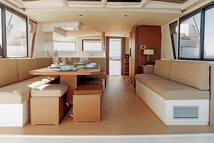 Catamaran dining area